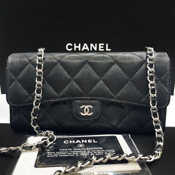 CHANEL Handbags - Authentic CHANEL CC Classic Caviar Flap Wallet Chain Shoulder Crossbody Black